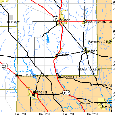 Zip code 45311 close-up map