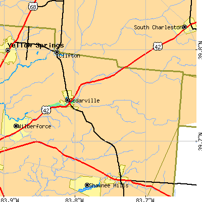 Zip code 45314 close-up map