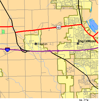 Zip code 45315 close-up map