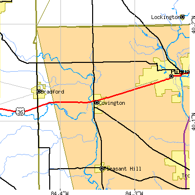 Zip code 45318 close-up map