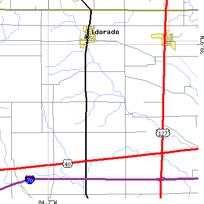 Zip code 45321 close-up map