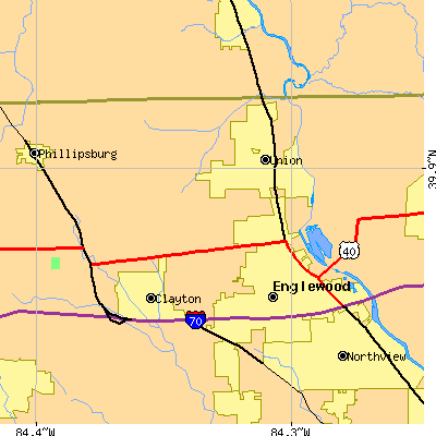 Zip code 45322 close-up map