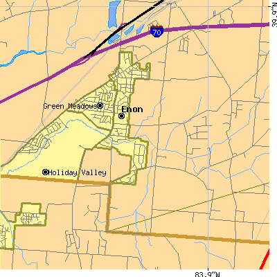 Zip code 45323 close-up map