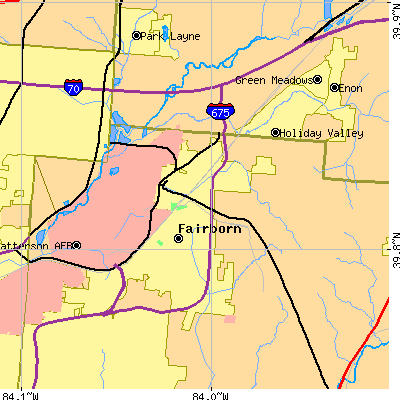 Zip code 45324 close-up map