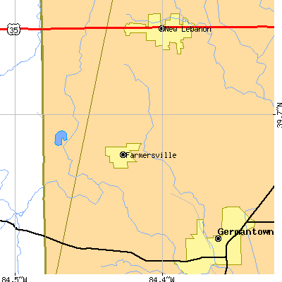 Zip code 45325 close-up map