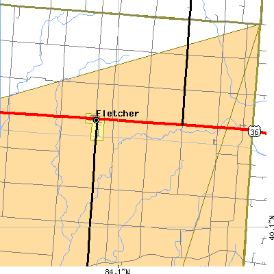 Zip code 45326 close-up map