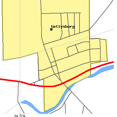 Zip code 45328 close-up map