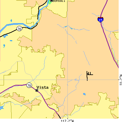 Zip code 92084 close-up map