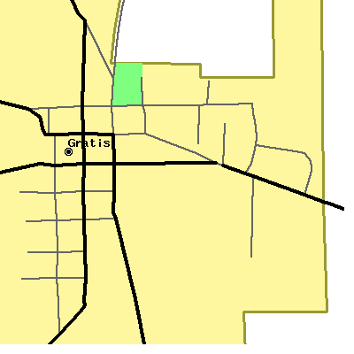 Zip code 45330 close-up map