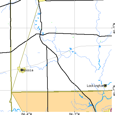 Zip code 45333 close-up map