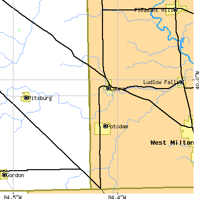 Zip code 45337 close-up map