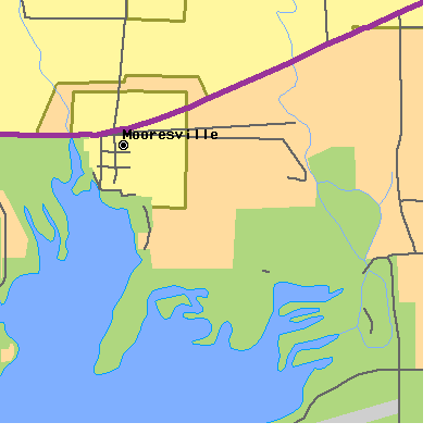 Zip code 35649 close-up map