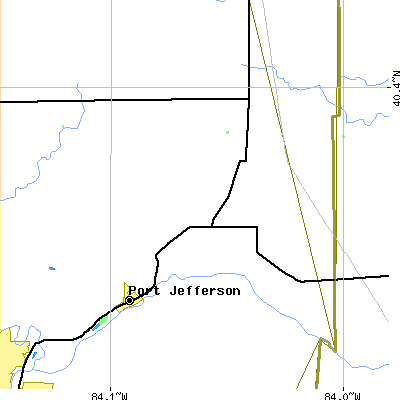 Zip code 45340 close-up map