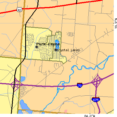 Zip code 45341 close-up map