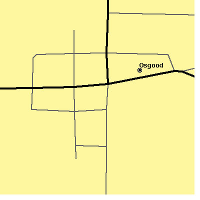 Zip code 45351 close-up map
