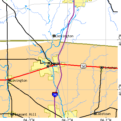 Zip code 45356 close-up map