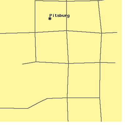 Zip code 45358 close-up map