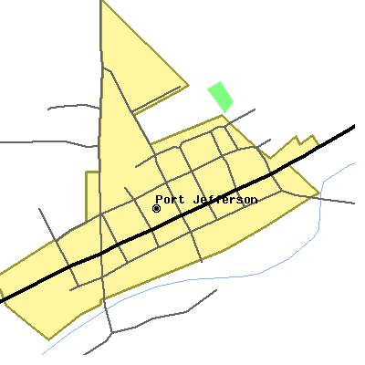 Zip code 45360 close-up map