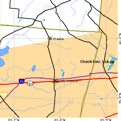 Zip code 45369 close-up map