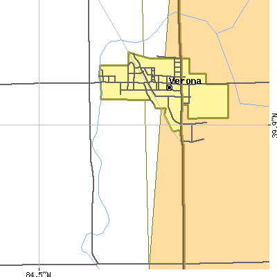Zip code 45378 close-up map