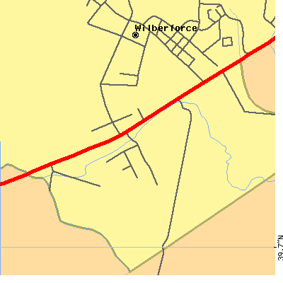 Zip code 45384 close-up map