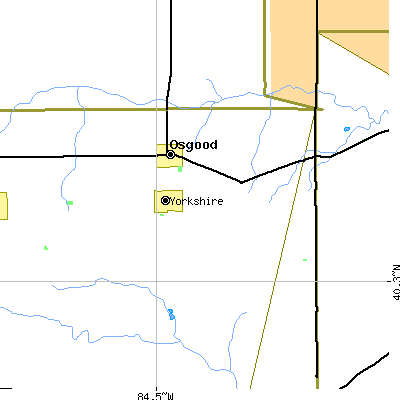Zip code 45388 close-up map