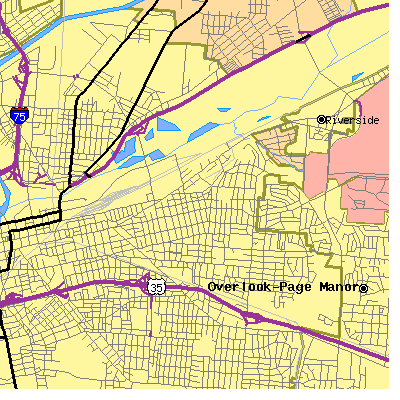Zip code 45403 close-up map
