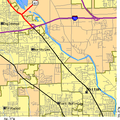 Zip code 45415 close-up map