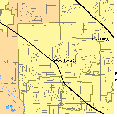 Zip code 45416 close-up map