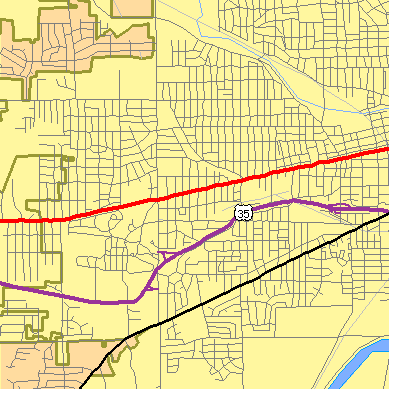 Zip code 45417 close-up map