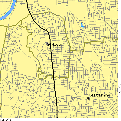 Zip code 45419 close-up map