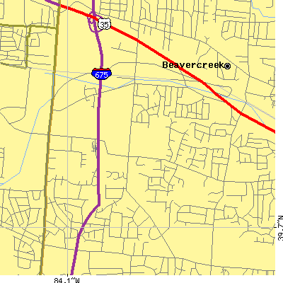 Zip code 45430 close-up map