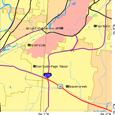 Zip code 45431 close-up map
