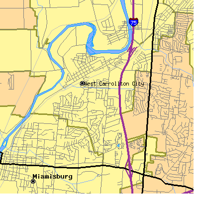 Zip code 45449 close-up map