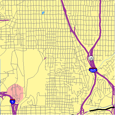 Zip code 92104 close-up map