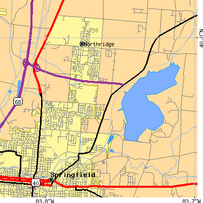 Zip code 45503 close-up map