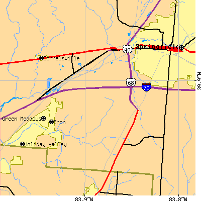 Zip code 45506 close-up map
