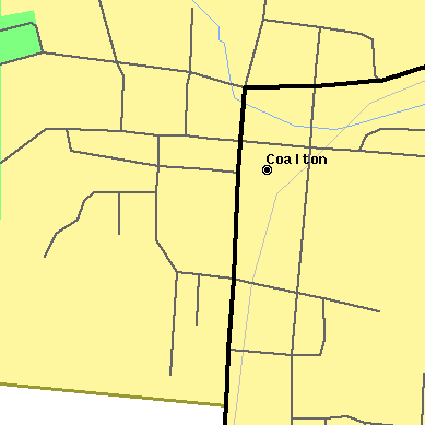 Zip code 45621 close-up map