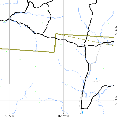 Zip code 45622 close-up map