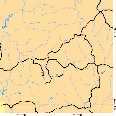 Zip code 45645 close-up map