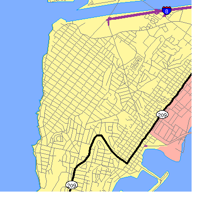 Zip code 92107 close-up map