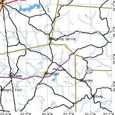 Zip code 45660 close-up map
