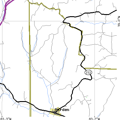 Zip code 45671 close-up map