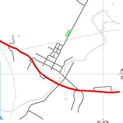 Zip code 45673 close-up map