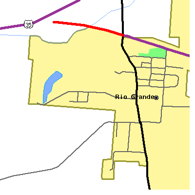 Zip code 45674 close-up map
