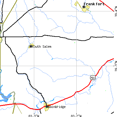 Zip code 45681 close-up map