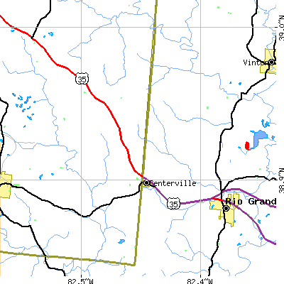 Zip code 45685 close-up map