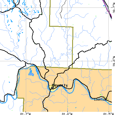 Zip code 45715 close-up map
