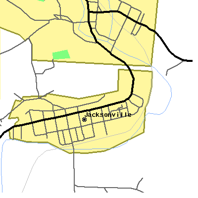 Zip code 45740 close-up map