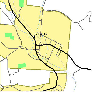 Zip code 45782 close-up map